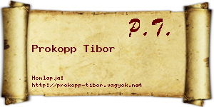 Prokopp Tibor névjegykártya